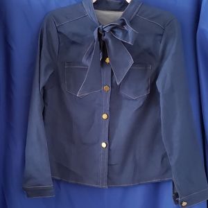 Blue Jean Button Down Shirt w/ Bow